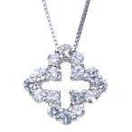 ダイヤモンド ネックレス 0.30カラット プラチナ PT900/PT850 クローバーデザイン /白・透明(ホワイト)/セレクションジュエリー・新品/届10/1点もの