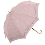 ☆ 水玉と文鳥/ピンク ☆ シルバーコーティング 雨晴兼用 60cm ジャンプ傘 傘 レディース 大人 長傘 60cm 雨晴兼用 晴雨兼用 かさ カサ