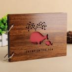 ☆ クジラ ☆ DIY風 アルバム カバーフォトブック 木製 フォトアルバム 木製 アルバム かわいい 写真 フォト 整理 おしゃれ