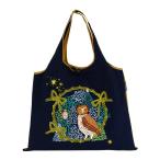 ショッピングエコバック ☆ フクロウの森 ☆ DESIGNERS JAPAN 刺繍トートバッグ デザイナーズジャパン エコバッグ エコバック おしゃれ 折りたたみ コンパクト