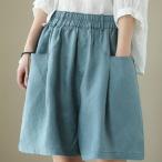* голубой * свободный размер (M) * брюки шорты лен женский тонкий шорты женский шорты юбка-брюки 