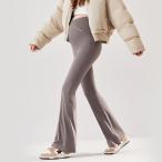 * кофе * L * материнство брюки женский flare pants леггинсы обратная сторона ворсистый материнство брюки flare pants обратная сторона ворсистый 