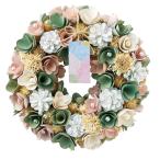 ☆ シフォンピンクグリーン ☆ ナチュラルリース L リース 造花 Lサイズ ナチュラルリース フラワーリース プリザーブドフラワー 壁飾り