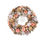☆ ピンクゴールド ☆ ナチュラルリース L リース 造花 Lサイズ ナチュラルリース フラワーリース プリザーブドフラワー 壁飾り