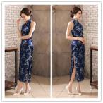 * темно-синий * XL размер * платье в китайском стиле заем g длина j3082j307 платье в китайском стиле длинный вечернее платье коричневый ina одежда 