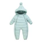 ショッピングジャンプスーツ ☆ ライトグリーン ☆ 80cm ☆ ジャンプスーツ ベビー スノーウェア ジャンプスーツ ベビー ロンパース カバーオール 防寒着