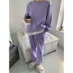 * A лиловый * L размер * выставить женский тренировочный тренировочный выставить женский длинный рукав длинные брюки 