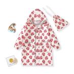 ショッピングレインコート キッズ ☆ チェリー×アイボリー ☆ Mサイズ ☆ レインコート キッズ レインコート キッズ 子供用 かわいい 可愛い こども 子ども