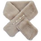* BEIGE * жемчуг линия мех пелерина пелерина женский мех Mini muffler muffler воротник наматывать шея наматывать жемчуг есть жемчуг мягкий 