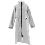 ☆ シルバー ☆ Sサイズ レインコート 自転車 通学 通販 ママ 学生 レディース メンズ ロング 通学用 無地 シンプル 反射材 ライン リフレ