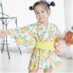 ☆ イエロー05 ☆ 100CM ☆ 浴衣 子供 女の子 浴衣 子供 女の子 ゆかた 浴衣ドレス 帯 帯付き 和服 和装 和風 和 子供服 子ども服 帯セット
