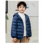 * темно-синий * 120CM * пуховик Kids осень-зима упаковочный пакет имеется secoat220902 пуховик Kids длинный рукав упаковочный пакет имеется одноцветный с капюшоном .