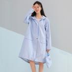 ☆ ライトブルー ☆ XXLサイズ ☆ レインコート カラー wm レインコート 自転車 レディース メンズ 通学 おしゃれ かわいい ロング