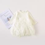 * белый * 80cm * нежный One-piece лента весна осень ykqzv113chu-ru One-piece baby туника формальный длинный рукав 