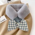 * серый * в клетку *.... пелерина осень-зима ysti5301 мех пелерина muffler Short muffler шарф снуд женский 