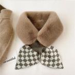 * мокка * в клетку *.... пелерина осень-зима ysti5301 мех пелерина muffler Short muffler шарф снуд женский 