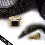 メンズリング K18ゴールド 0.06ct ダイヤモンド Mens オニキス&ダイヤモンド SIクラス F~Dカラー 無色透明 GOOD~VERYGOOD メンズジュエリー