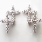 ダイヤモンドピアス K18YG PG WG 0.20ct 0.24ct 0.40ct ダイヤモンドクロスピアス スウィング ダブルクロス I1〜SI-2 透明感溢れるライトカラーダイヤモンド