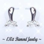 ダイヤモンドピアス K18YG PG WG 0.1ct ダイヤモンドピアス『DeuxDiamond』SIクラス 透明感溢れるライトカラーダイヤモンド プチピアス 玉爪 2点留め 18金