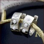フープピアス【完全無色透明Fカラー・高級仕様PT900(約)4.30g】PT900 0.12ct ドッツ ダイヤモンド『Dot』SIクラス F〜Dカラー 無色透明 GOOD〜VERYGOOD