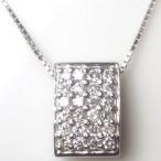 ダイヤモンドネックレス あすつく 大特価 K18YG PG WG 0.3ct ダイヤモンドパヴェ ペンダントネックレス『squarePave』I1~SI-2 透明感溢れるダイヤモンド