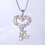 ペンダントネックレス K18YG PG WG 0.25ct ダイヤモンド ハート鍵 ペンダントネックレス『ハートkey』SIクラス 透明感溢れるダイヤモンド ハート 鍵 key
