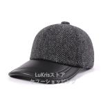 ショッピング通勤用 SALE！ウール100% 野球キャップ本革 ヤギ革  ベースボールキャップ アウトドア メンズ 帽子防寒  ハリスツイード生地 通勤用  春秋冬