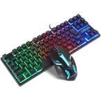 ゲーミングキーボードマウスセット 日本語配列 光る keyboard ps4/ps5対応 ゲーミングマウス キーボード 有線「無変換」/「変換」キー付き テンキーレス