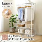 ルミナスラテ ハンガーラック 幅110 奥行40 3段 スチールラック 収納 ラック おしゃれ 洋服掛け エリソンラック 洋服 衣類 幅111×奥行41×高さ174cm EHE11183