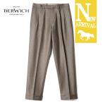 ショッピングウール BERWICH / ベルウィッチ ウールヤクライトツイード2プリーツパンツ(ARDBEG SB1314) （メランジグレージュ）
