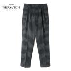 BERWICH / bell wichi полоса рисунок хлопок стрейч 2 плиссировать широкий брюки (ARDBEG/SB1400X) ( черный × белый )