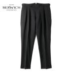 BERWICH / ベルウィッチ ウールモヘアストレッチトロピカルアジャスター付き2プリーツパンツ(SCOTCH/ZG1834) （ブラック）
