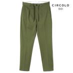 CIRCOLO1901 / Chill koro1901 хлопок стрейч олень. . джерси - draw код имеется 1 плиссировать брюки ( оливковый )