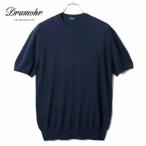 Drumohr / ドルモア コットンナイロンパイル半袖クルーネックニット(D9SP100) （ネイビー）