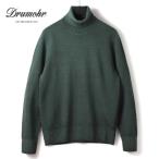 Drumohr / ドルモア 8Gガーメントダイウールミドルゲージタートルネックニット(D8M104AL) （ダークグレイッシュグリーン）