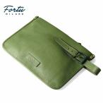 Fortu milano /forutsu milano серый n машина f кожа клатч (HENRY POUCH) ( moss green )