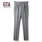 GTA / ジーティーアー ウールサキソニーサイドアジャスター付き2プリーツテーパードパンツ(HERRICK/17385) （ライトグレー）