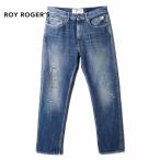 ROY ROGER'S / ロイロジャース ダメージ&リペア加工ウォッシュドデニムパンツ(Cult Wide RE-SEARCH Denim Huntington) (ヴィンテージインディゴブルー)