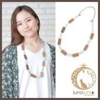 Yahoo! Yahoo!ショッピング(ヤフー ショッピング)メール便送料無料 天然素材 水色ウッドと天然カラーのネックレス N