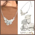 Yahoo! Yahoo!ショッピング(ヤフー ショッピング)メール便送料無料 ネックレス レディース メタル シルバー カジュアル 多角形 格子模様 表面加工 N