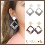 Yahoo! Yahoo!ショッピング(ヤフー ショッピング)メール便送料無料 SALE イヤリング レトロ レディース 大ぶり メタル マーブル柄 流行 大きめ 樹脂パーツ ひし形 E