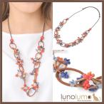 Yahoo! Yahoo!ショッピング(ヤフー ショッピング)メール便送料無料 ウッド ネックレス レディース ビーズ 赤 オレンジ エスニック カジュアル 天然素材 N