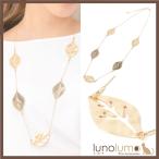 Yahoo! Yahoo!ショッピング(ヤフー ショッピング)メール便送料無料 ネックレス レディース メタル ゴールド グレー 艶消し マット加工 リーフ 葉っぱ カジュアル N