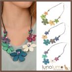 Yahoo! Yahoo!ショッピング(ヤフー ショッピング)メール便送料無料 ネックレス レディース ウッド 木 フラワー 花 緑 青 紫 天然素材 フェミニン カジュアル N