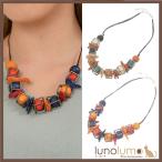 Yahoo! Yahoo!ショッピング(ヤフー ショッピング)メール便送料無料 ネックレス レディース ウッド 木 ウッドボール ケージ ブラウン オレンジ 天然素材 カジュアル N