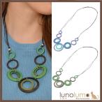 Yahoo! Yahoo!ショッピング(ヤフー ショッピング)メール便送料無料 ネックレス レディース ウッド 木 サークル バイカラー 青 ブルー 緑 グリーン 天然素材 N
