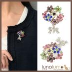 Yahoo! Yahoo!ショッピング(ヤフー ショッピング)メール便送料無料 ブローチ フラワー花 花束キラキラ ラインストーン カラフル シルバー メタル レディース B