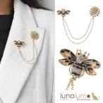 Yahoo! Yahoo!ショッピング(ヤフー ショッピング)メール便送料無料 ピンブローチ ラペルピン ピンバッチ 蜂 はち ハチ 花 フラワー チェーン ダブル コンビ ゴールド B