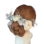 髪飾り ベルベットローズ  シルバー  ウエディング 結婚式 成人式 卒業式 袴 はかま  造花 花 ha239