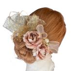 ショッピング髪飾り 髪飾り ベルベットローズ  ピンク  ウエディング 結婚式 成人式 卒業式 袴 はかま  造花 花 ha248